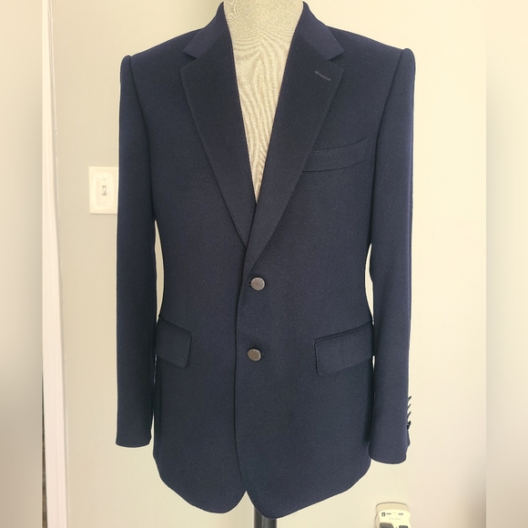 Gieves & Hawkes No.1 Savile Row London blue cashmere blazer jacket sports coat - Picture 1 of 14